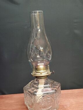 Lamplight Farms Vintage Embossed Hurricane Oil Lamp New Wick